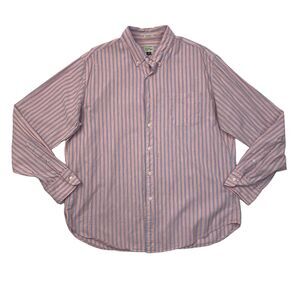 J Crew Shirt Mens XL Extra Large Bellini Pink Striped Classic Fit Button Down